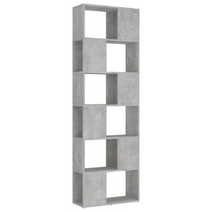 vidaXL Bokhylla/Rumsavdelare betonggr&aring; 60x24x186cm konstruerat tr&auml;