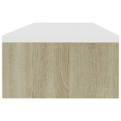 vidaXL Skärmställ vit och sonoma-ek 100x24x13 cm konstruerat trä