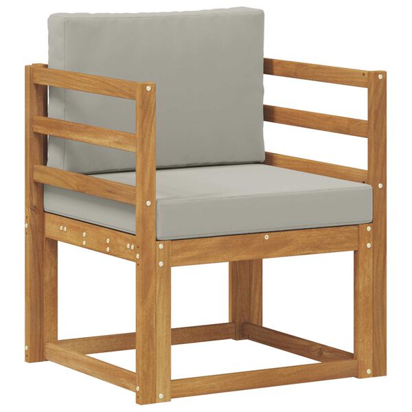 vidaXL Utomhussoffa Massivt akaciatr&auml; och polyester Naturlig