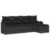 vidaXL Tr&auml;dg&aring;rdsoffset 5 st Poly rattan