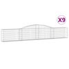 vidaXL Gabioner b&aring;gformade 9 st 400x30x60/80 cm galvaniserat j&auml;rn