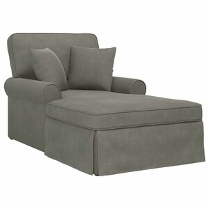 vidaXL Chaise Lounge med Kjol 3 st Ljusgr&aring; Kordread tyg