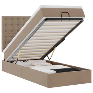 vidaXL Ottoman s&auml;ng med madrass cappuccino 80x200 cm konstl&auml;der