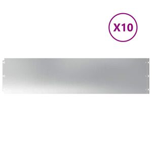 vidaXL Kant f&ouml;r gr&auml;smatta 10 st 25 x 103 cm Galvaniserat st&aring;l Silver