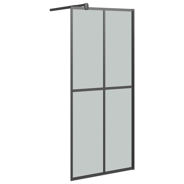 vidaXL Duschvägg 80x195 cm mörkt härdat glas