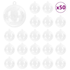 vidaXL Julprydnad Set 50 st Transparent &Oslash; 5 cm Plast