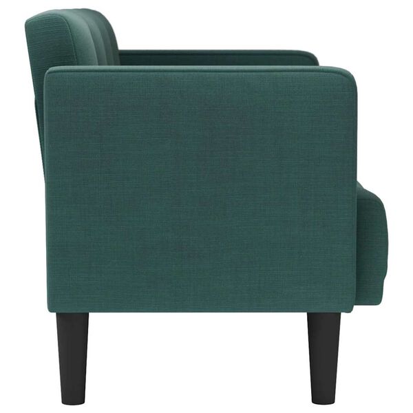 vidaXL Loveseat soffa m&ouml;rkgr&ouml;n 111 cm tyg