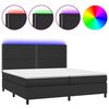 vidaXL Rams&auml;ng med madrass & LED svart 200x200 cm konstl&auml;der