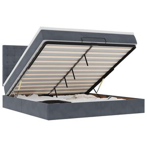 vidaXL Ottoman s&auml;ngram med madrasser m&ouml;rkgr&aring; 160x200 cm sammet