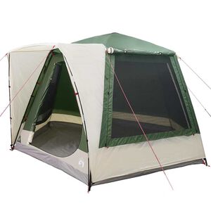 vidaXL Campingt&auml;lt Stuga med tak Gr&ouml;n 420 x 420 x 227 cm Polyester