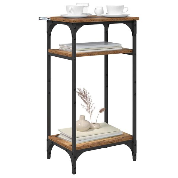 vidaXL Sidobord med hylla Gammalt tr&auml; 40 x 30 x 75 cm Konstruerat tr&auml;