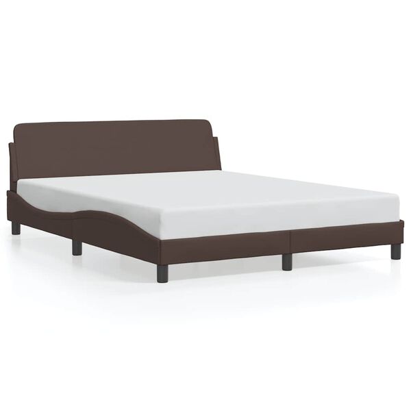 vidaXL Bed Frame "Dover" Brown 160x200 cm Faux Leather