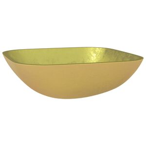 vidaXL Handfat glas 42x42x14 cm guld