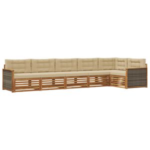 vidaXL Utomhussoffset 6 st Naturlig och Beige