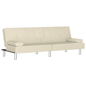 vidaXL B&auml;ddsoffa med muggh&aring;llare gr&auml;ddvit konstl&auml;der