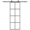 vidaXL Skjutd&ouml;rr med beslag svart 76x205 cm ESG-glas