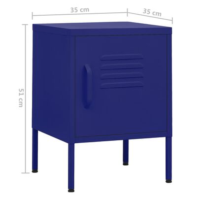 vidaXL Nattduksbord marinblå 35x35x51 cm stål