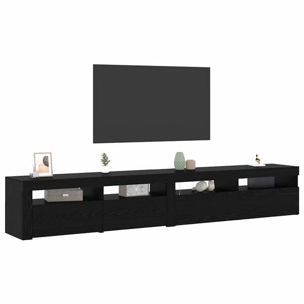 vidaXL TV-sk&aring;p 2 pcs Svart Ek 240 x 35 x 40 cm Konstruerat tr&auml;