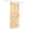 vidaXL Skjutd&ouml;rr Naturlig och vit 85 x 210 cm Massiv furutr&auml;d&ouml;rr