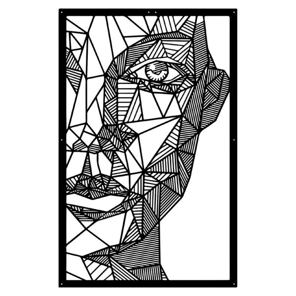 Homemania V&auml;ggdekoration Silhouette 65x100 cm metall svart