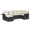 vidaXL Loungegrupp med dynor 6 delar svart konstrotting
