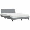 vidaXL Bed with Mattress "Dover" Light Grey 140x190 cm Fabric