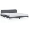 vidaXL Bed Frame "Dover" Dark Grey 200x200 cm Velvet