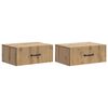 vidaXL V&auml;ggmonterat S&auml;ngbord 2 pcs Artisan-ek 49 x 34,5 x 20 cm