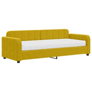 vidaXL Dagb&auml;dd med madrass gul 80x200 cm sammet