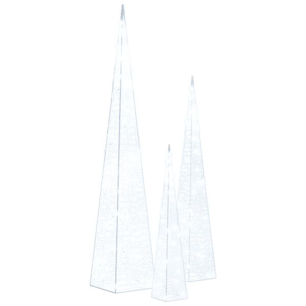 vidaXL Ljuskoner set akryl kall vit 30/45/60 cm