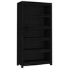 vidaXL Bokhylla svart 80x35x154 cm massiv furu