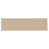 vidaXL Utf&auml;llbar sidomarkis 117 x 500 cm Polyester Rektangul&auml;r Beige