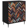 vidaXL Kommode OMMEN Geometrisk tryck 66 x 36,5 x 76 cm Svart ek
