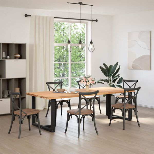 vidaXL Matbordsben T-formade 2 st svarta 100x35x(72-73) cm st&aring;l