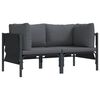 vidaXL Utomhus M&ouml;bler med kudde 2 Stycke Antracit 80 x 80 x 71 cm St&aring;l
