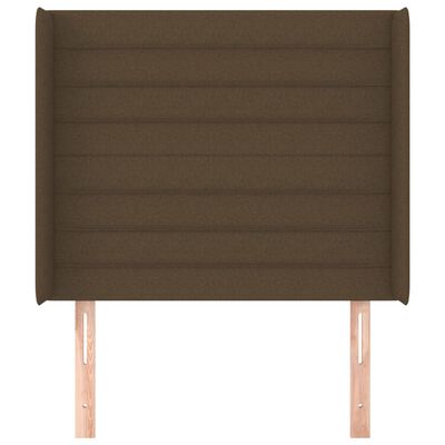 vidaXL Sänggavel med kanter mörkbrun 83x16x118/128 cm tyg