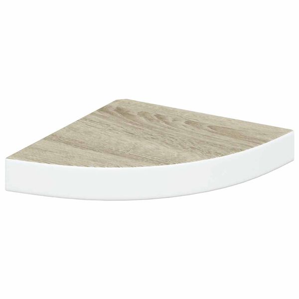 vidaXL Sv&auml;vande h&ouml;rnhylla ek och vit 25x25x3,8 cm MDF