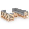 vidaXL Loungegrupp med dynor 8 delar massiv furu