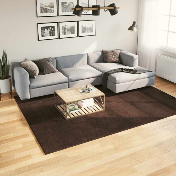 vidaXL Omr&aring;desmattor Rektangul&auml;r HUARTE Brun 280 x 200 cm Polyester