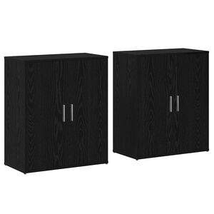 vidaXL Sideboard 2 pcs Svart Ek 60 x 31 x 70 cm Konstruerat tr&auml;