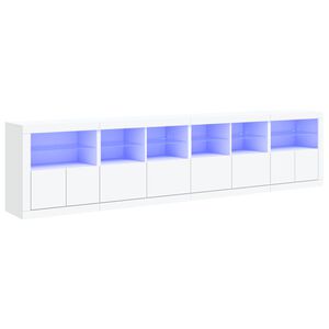vidaXL Sk&auml;nk med LED-belysning vit 283x37x67 cm