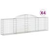 vidaXL Gabioner b&aring;gformade 4 st 300x30x80/100 cm galvaniserat j&auml;rn
