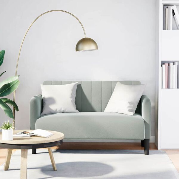 vidaXL Loveseat soffa ljusgr&aring; 109 cm sammet