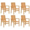 vidaXL Stapelbara tr&auml;dg&aring;rdsstolar 6 st 56,5x57,5x91 cm massiv teak