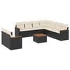 vidaXL Loungegrupp 10 delar med svarta dynor konstrotting