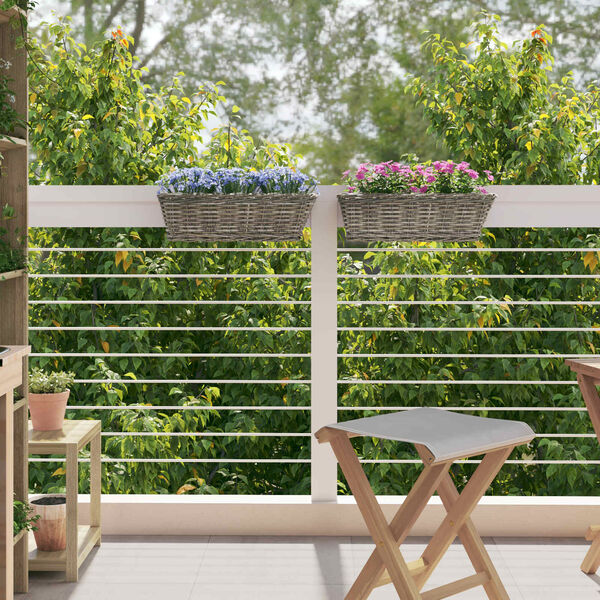 vidaXL H&auml;ngande Planteringskorg 2 pcs Gr&aring; 48 x 22 x 15 cm Lacak Rattan