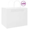 vidaXL Pappersp&aring;sar 50 st med handtag vit 32x22x24 cm