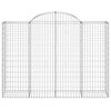 vidaXL Gabioner bågformade 18 st 200x50x140/160 cm galvaniserat järn