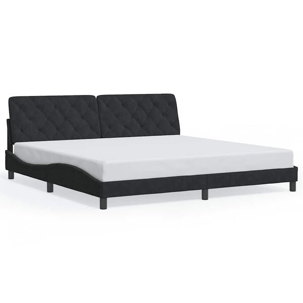 vidaXL Bed Frame without Mattress Black 200x200 cm Velvet