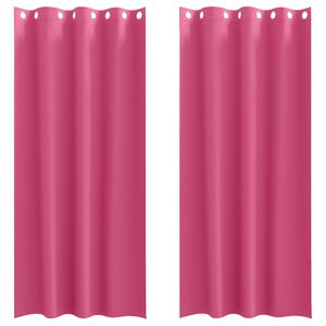 vidaXL M&ouml;rkl&auml;ggningsgardiner med Ringar 2 st Klart Pink 225 x 140 cm